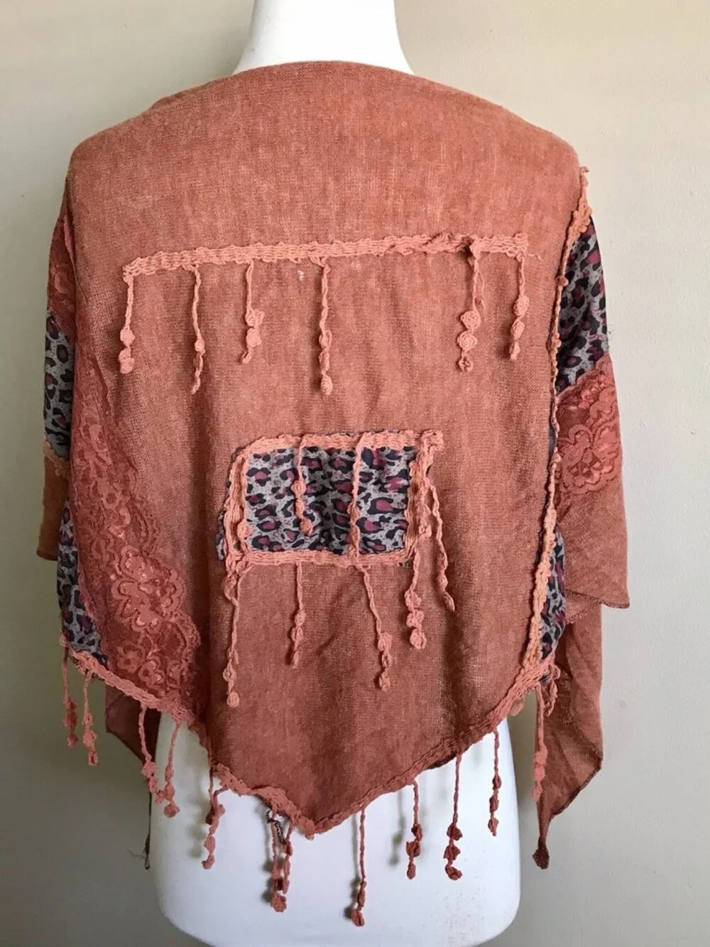 Chuns Fashion Boho Shawl Scarf Wrap‎ Coral Lace Fringe Patchwork OS